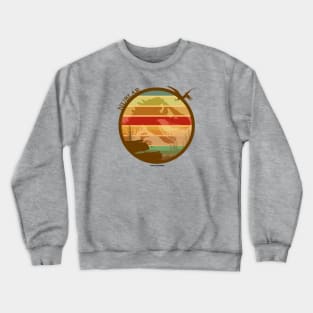 Isla Nublar - Jurassic Tyrannosaurus - Raptor - Sunset Silhouette Crewneck Sweatshirt